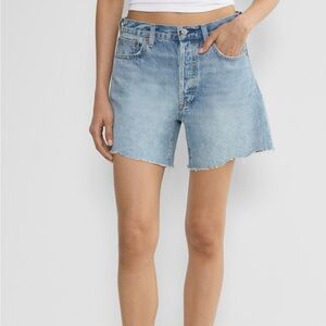 Aritzia Denim Forum Ex-Boyfriend Midi Shorts in 9 Yr Blondie Bleu